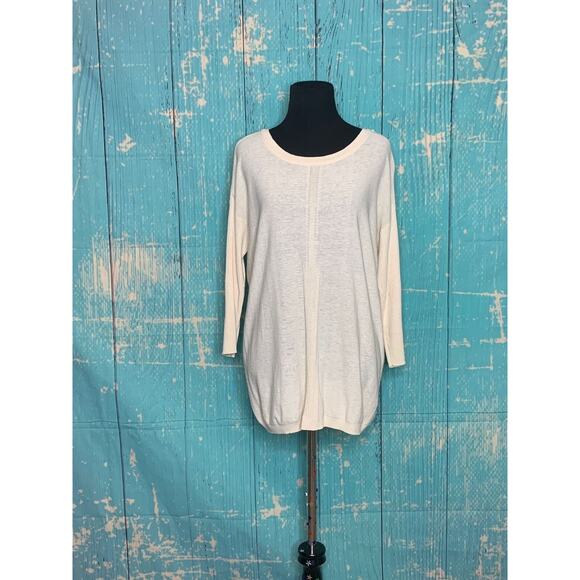 Nic + Zoe cream 3/4 sleeves oversize sweater size XS - Picture 6 of 6